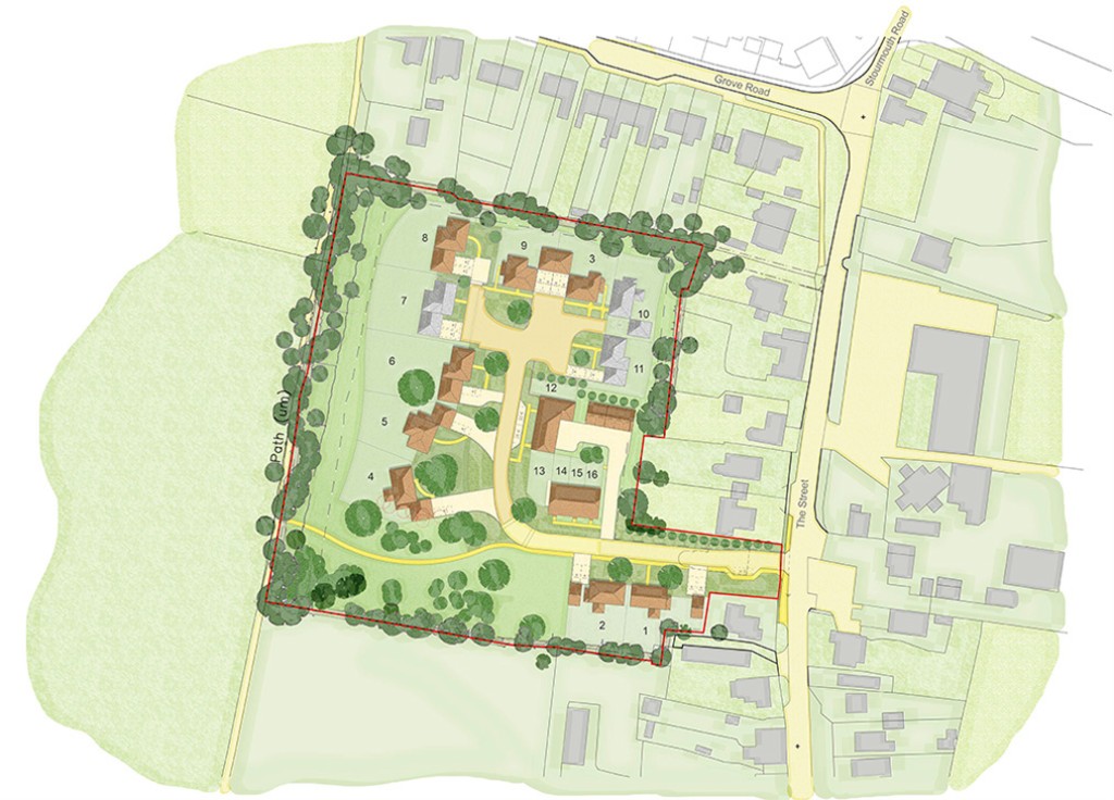 Lot: 40887 - ALMOST 4.5 ACRES WITH PLANNING FOR SIXTEEN DWELLINGS SUBJECT TO S106 BEING COMPLETED - Site Plan